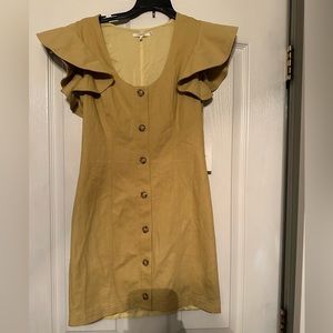 Tularosa button front mustard color dress size XS anthropology Nordstrom NWT